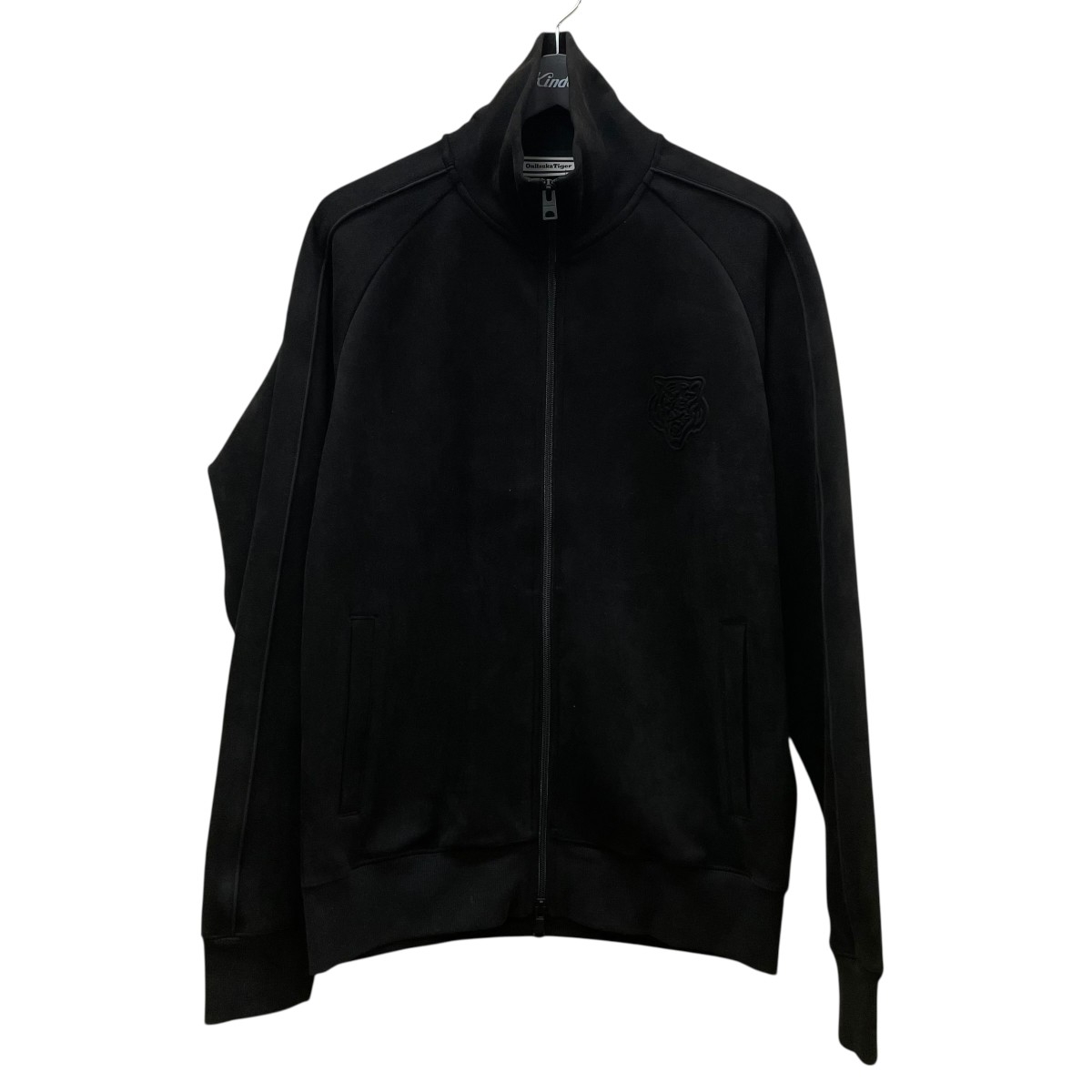 【中古】 Onitsuka Tiger　 TRACK TOP トラックジャケット 虎 エンボス加工 スエード 2183B527 ブラック サイズ：M 【070426】（オニツカタイガー）
