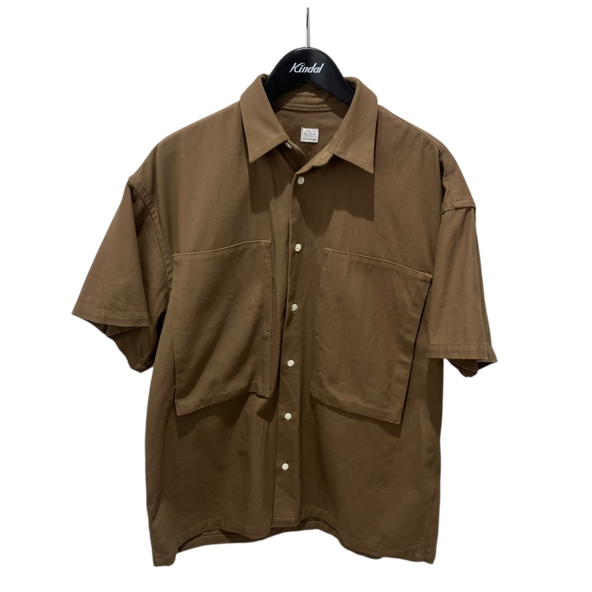 【中古】 E．TAUTZ　 フロントダブルビッグポケット 半袖シャツ 63-11-811036 ブラウン サイズ：M 【080426】（イートウツ）