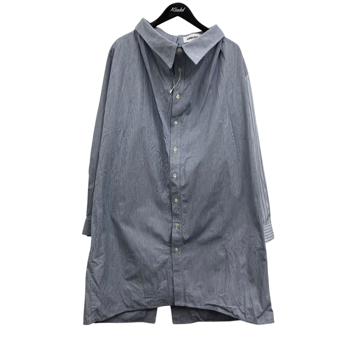 【中古】 AMBUSH　 ストライプシャツワンピース ネイビー×ホワイト サイズ：1 【080426】（アンブッシュ）