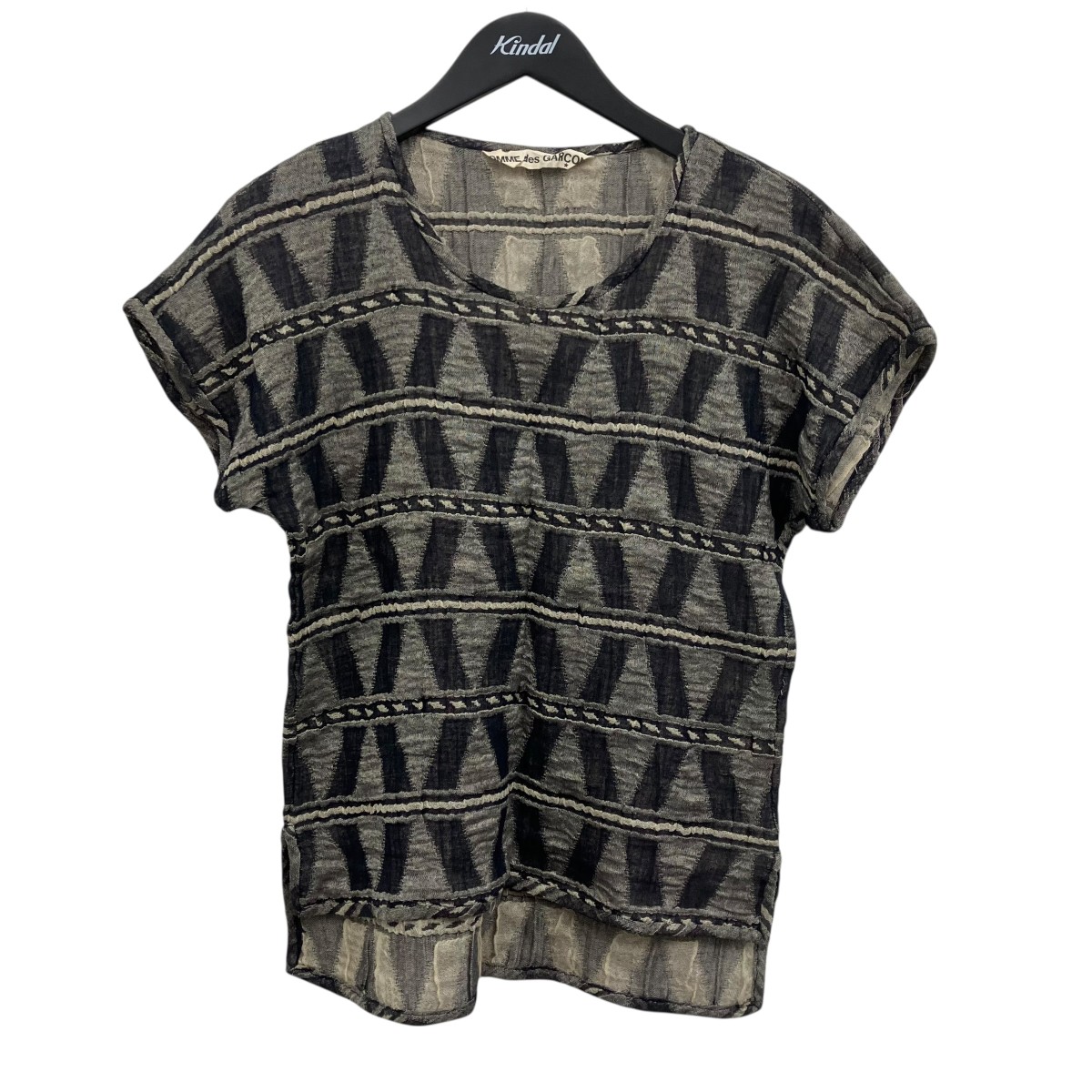 【中古】 COMME des GARCONS　 80s カットソー グレー×アイボリー サイズ：- 【080426】（コムデギャルソン）