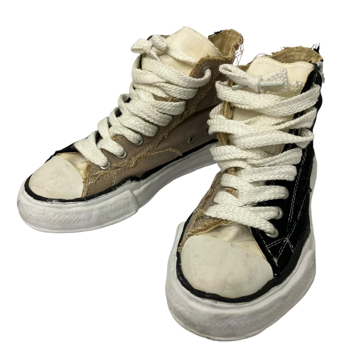 【中古】 Maison MIHARA YASUHIRO　 ハイカットスニーカー カーキ×ブラック サイズ：42(27.5cm) 【080426】（メゾンミハラヤスヒロ）