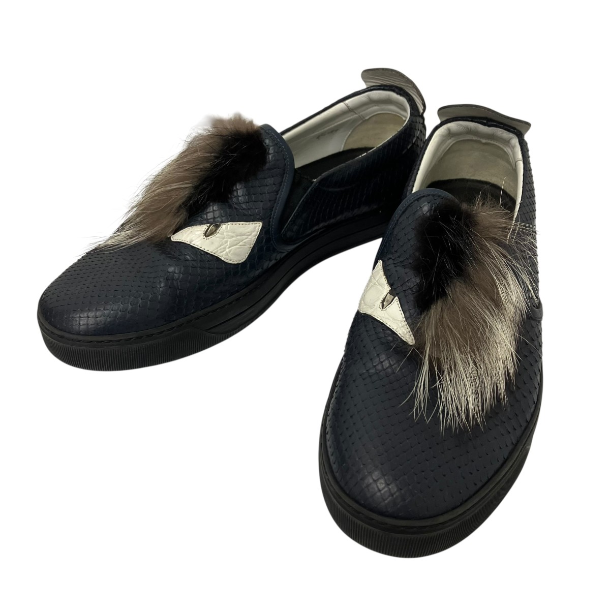 【中古】 FENDI　 ローファー ネイビー サイズ：10(28.5cm) 【080426】（フェンディ）