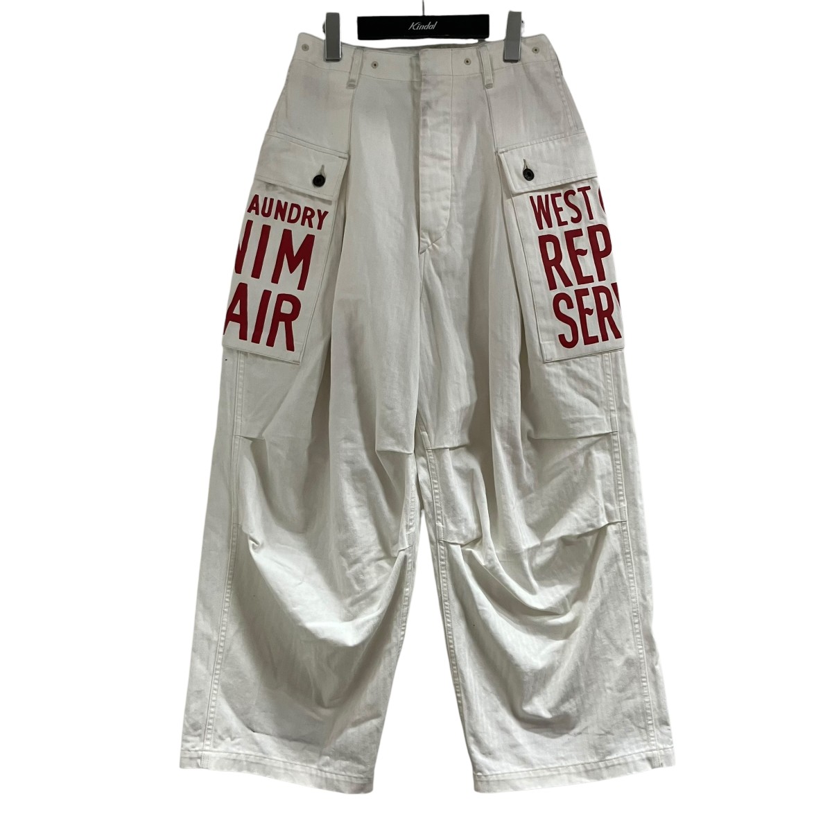 【中古】 KAPITAL　 ヘリンボン ジャンボモンキーパンツ ホワイト×レッド サイズ：1 【080426】（キャピタル）