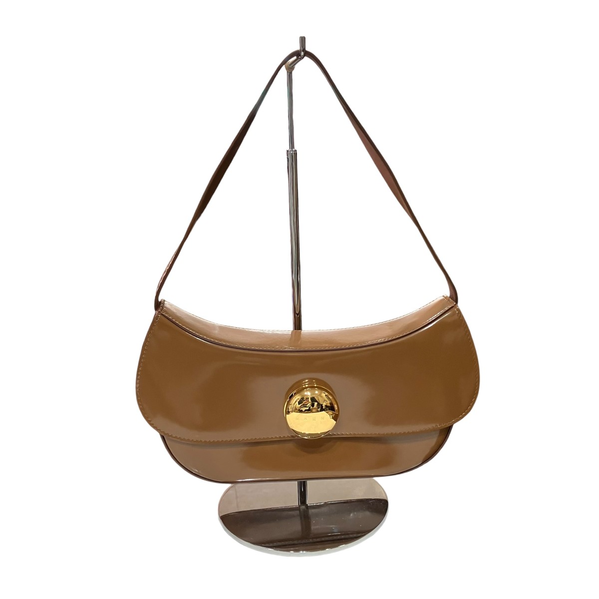 【中古】MARNI BUTTERFLY並み並み ハンドバック SBMP0188U0 赤銅色×白いこと 【080426】（マルニ）