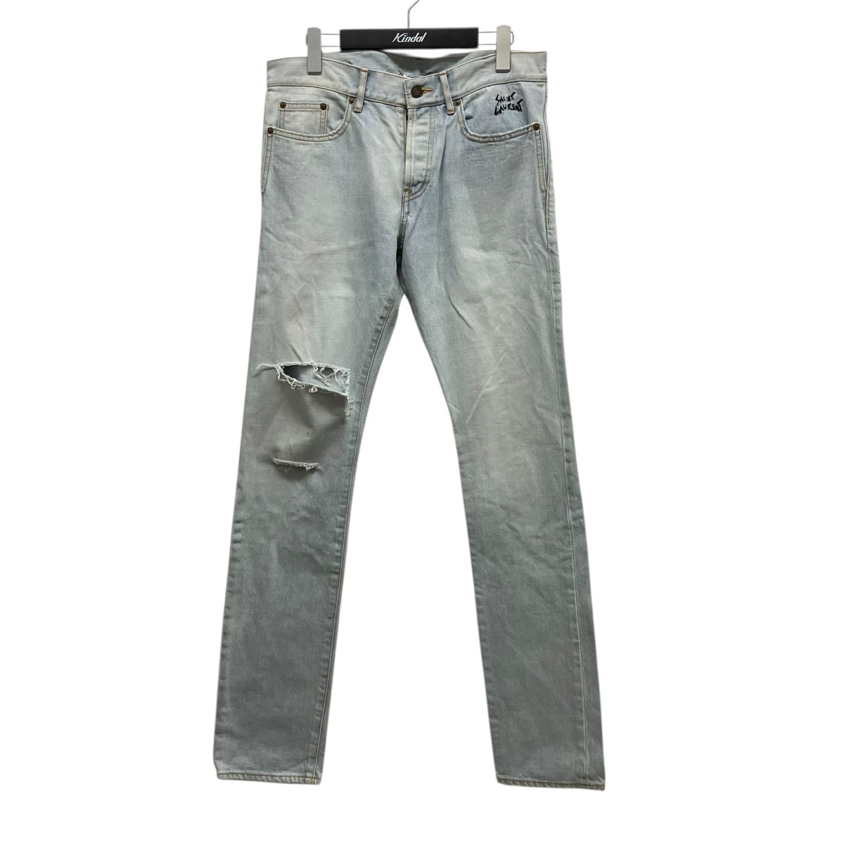 【中古】 Saint Laurent Paris　 クラッシュ加工デニムパンツ 526883 Y852L ライトインディゴ サイズ：30 【080426】（サンローランパリ）