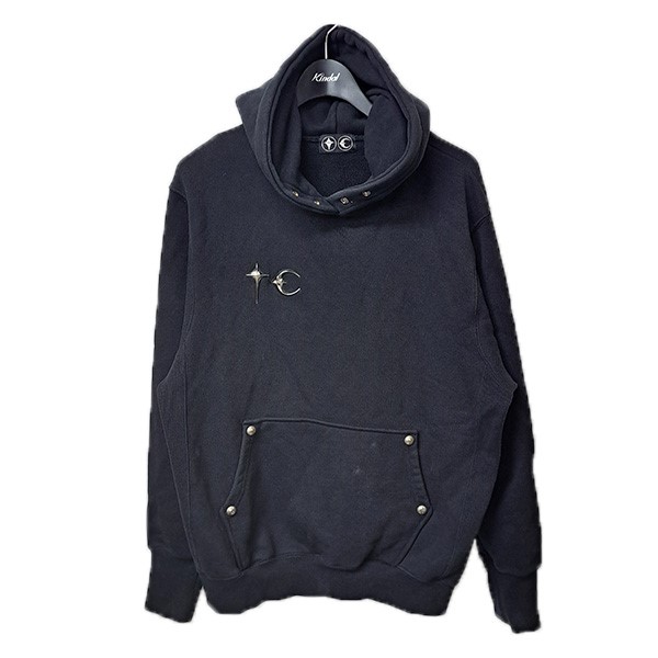 【中古】 THUG CLUB　 ARMOR HOODIE アーマーフーディー　スウェットプルオーバーパーカー TC23TS0702 ブラック×シルバー サイズ：2 【080426】（サグクラブ）