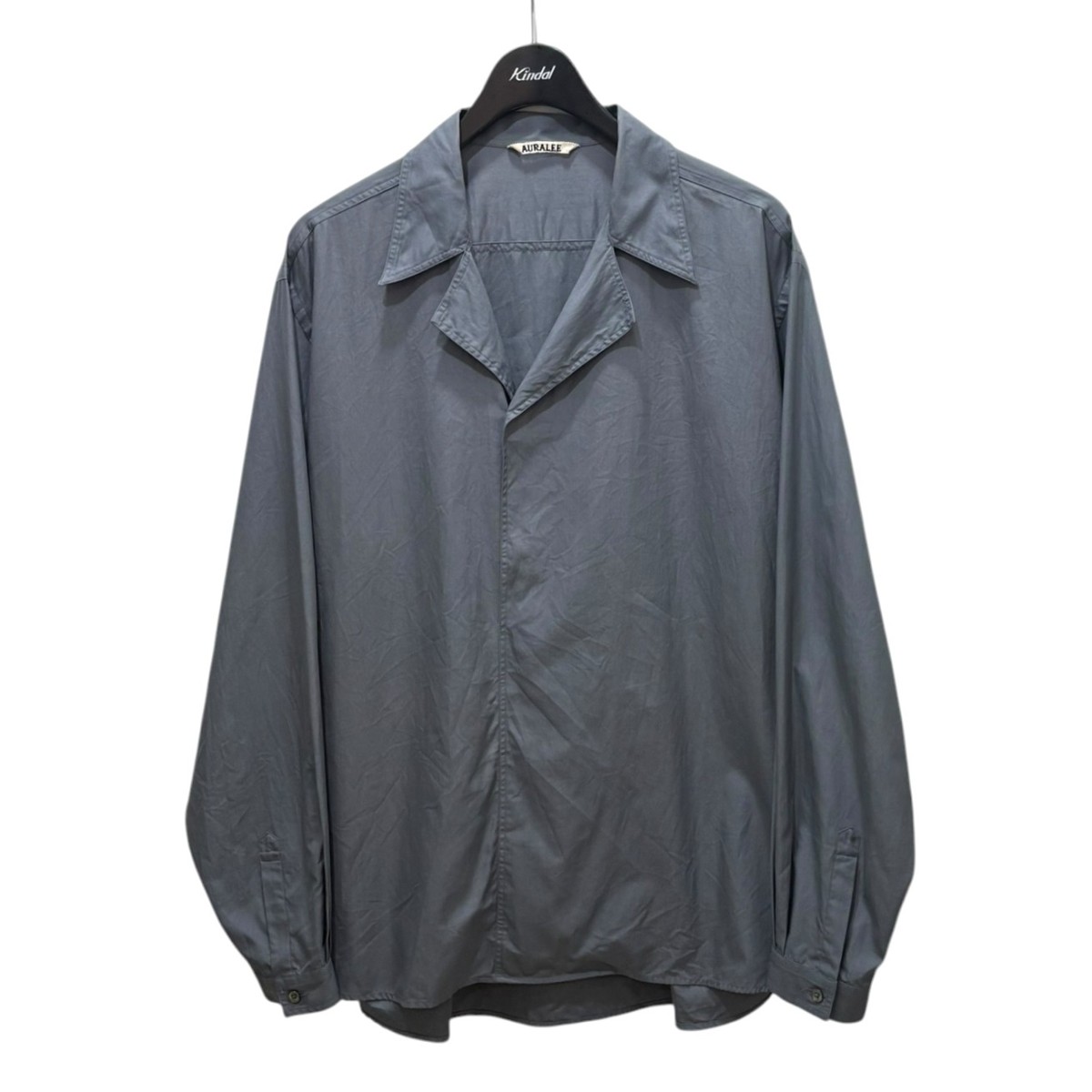 【中古】 AURALEE　 WASHED FINX TWILL P O SHIRTS　プルオーバーシャツ グレー サイズ：4 【070426】（オーラリー） 23,716円
