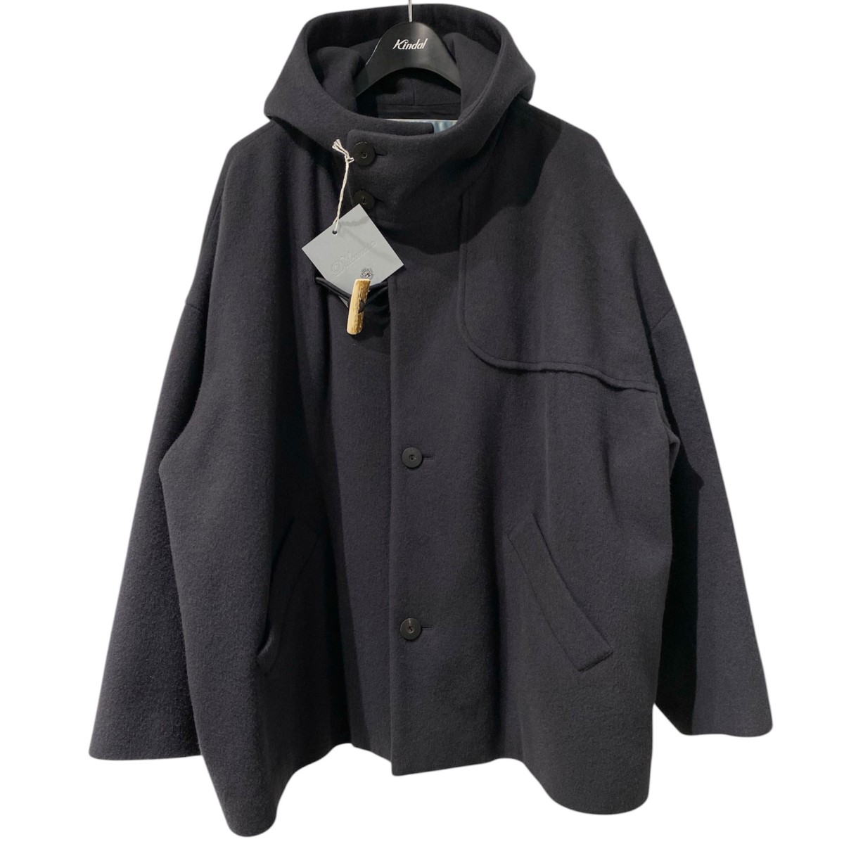 【中古】 Dulcamara　 23AW ラムビーバーダッフルCT ウールショートオーバーサイズコート ネイビーグレー サイズ：1(オーバーサイズ) 【080426】（ドゥルカマラ）