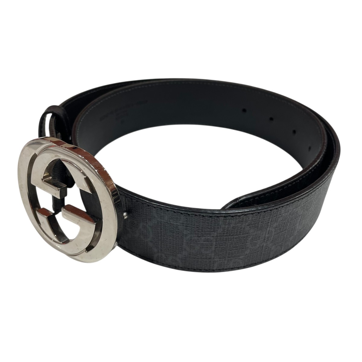 【中古】 GUCCI　 インターロッキングG バックル付き ベルト 611924 ブラック 【080426】（グッチ）