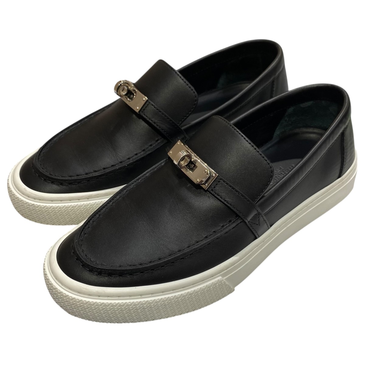 【中古】HERMES 取り組み ケリー金具スニーカー 黒いこと 大きさ：36 【080426】（エルメス）