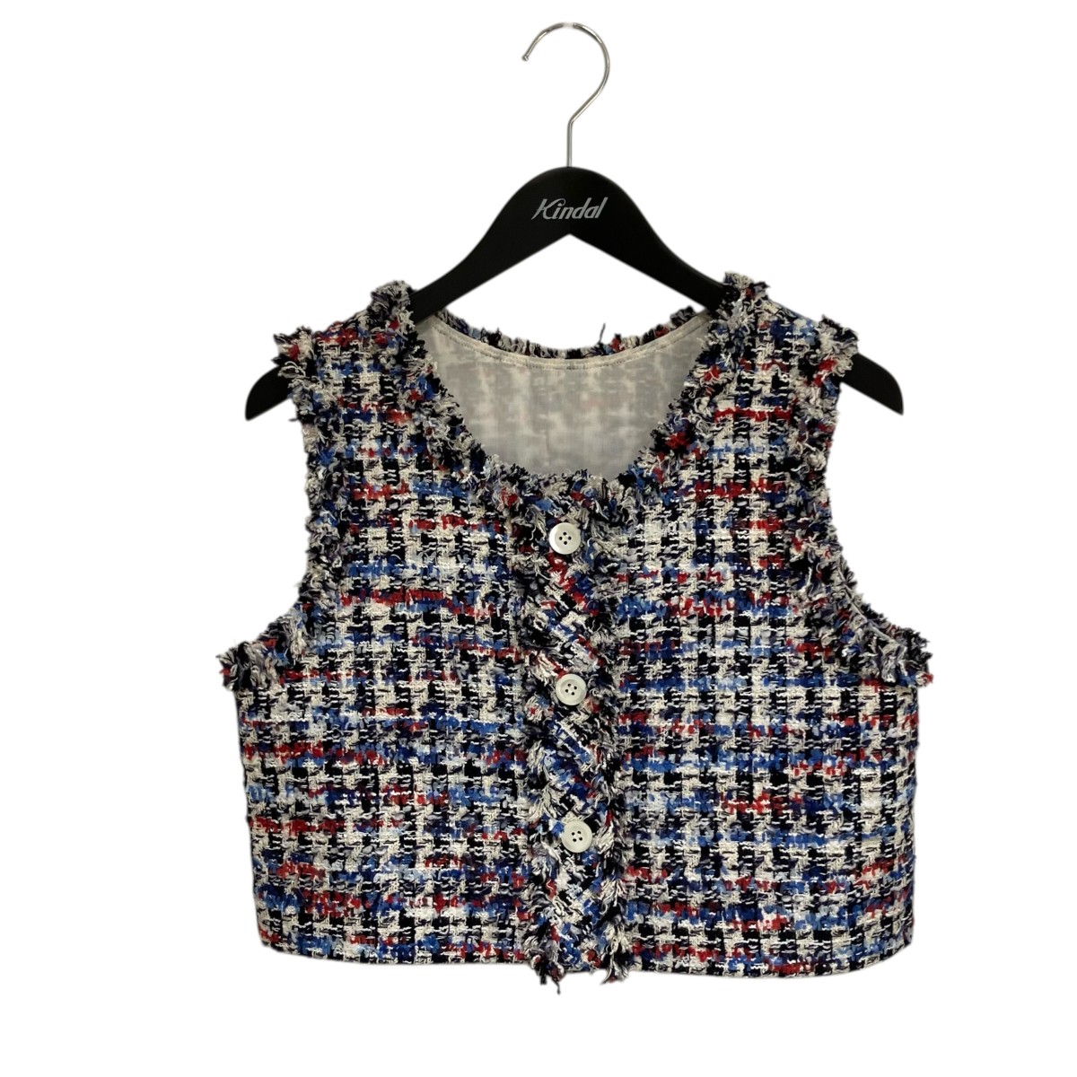 【中古】TOMORROW LAND collection 25SS トリコロールシェパード フロンタブル ジレ 14075207601 マルチ色合い 大いさ：36 【080426】（トゥモローランド寄せあわせ） レディースファッション-ベスト・ジレ