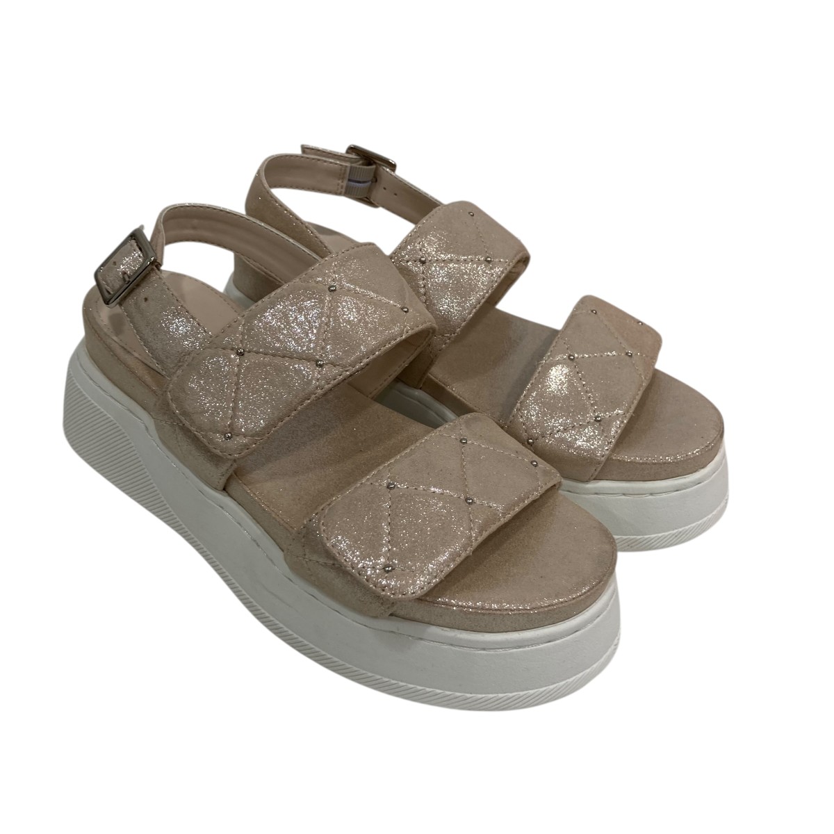 【中古】MACKINTOSH PHILOSOPHY 厚底キルティングストラップサンダル ストラップサンダル ベージュ サイズ：M 【090426】（マッキントッシュフィロソフィー）