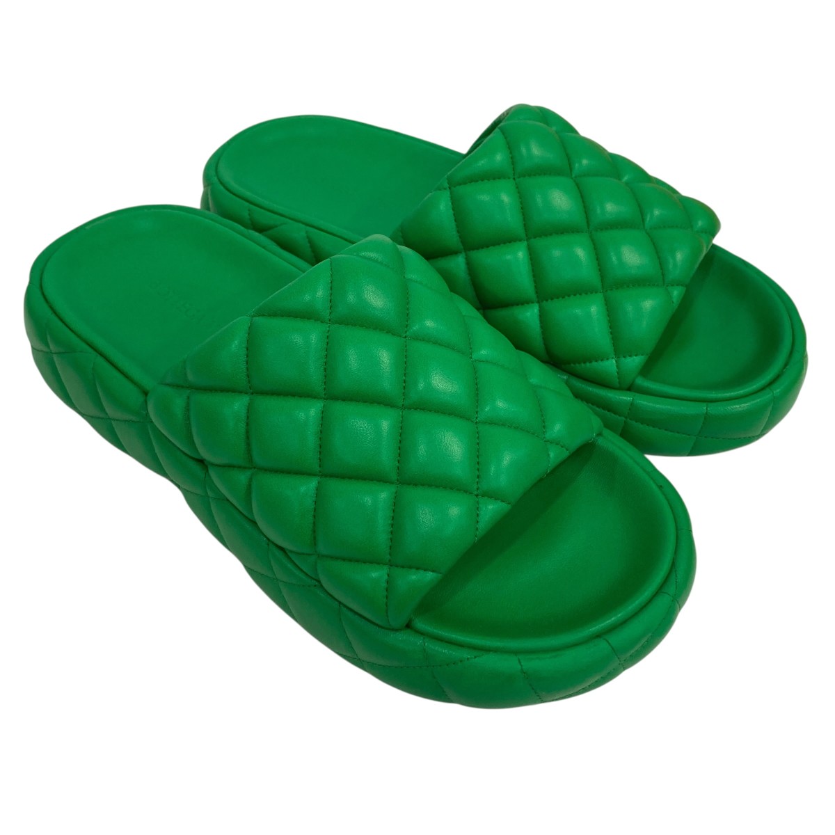 【中古】BOTTEGA VENETA 厚底サンダル 緑であること 大きさ：37 【090426】（ボッテガヴェネタ）