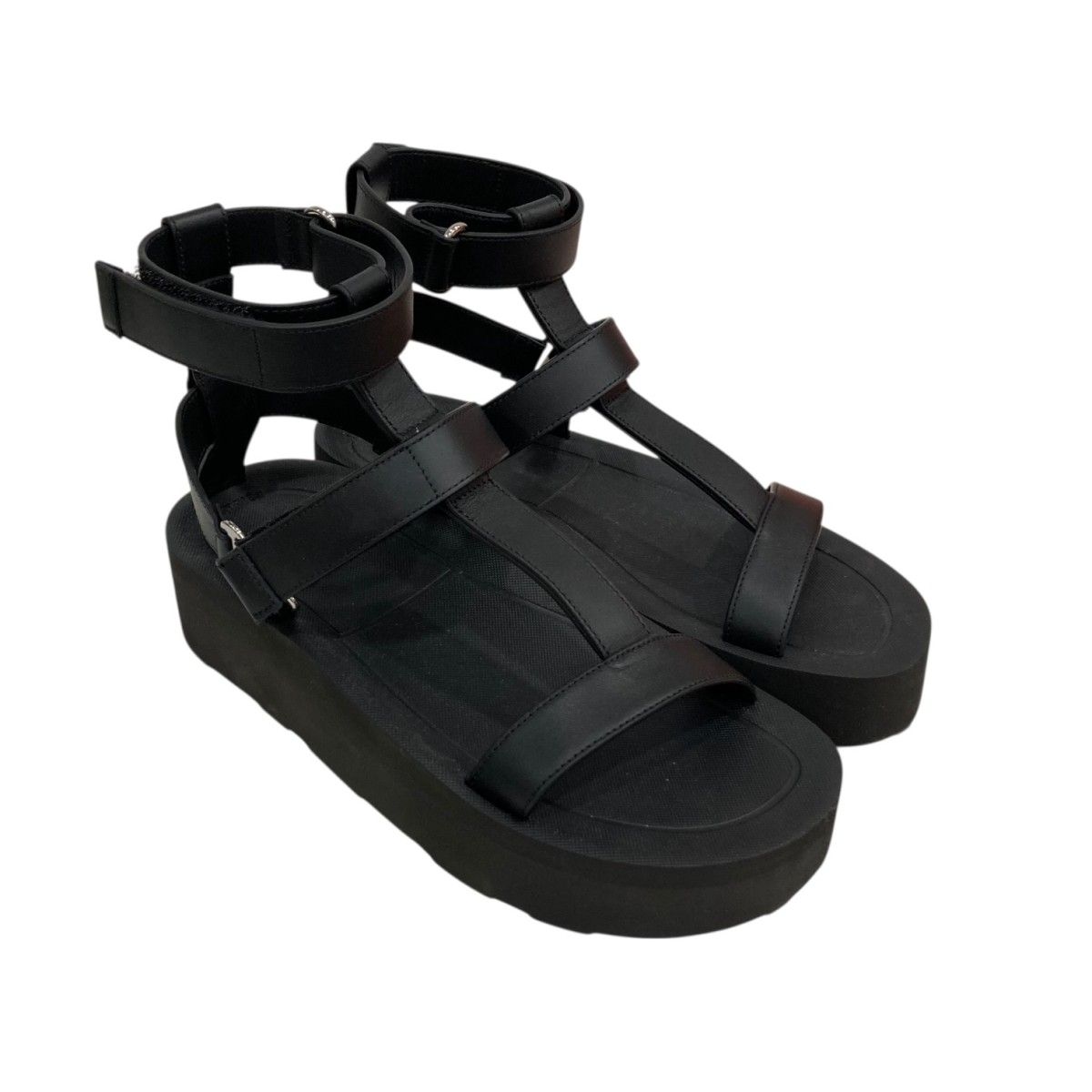 【中古】HERMES エニド ストラップサンダル FR221033Z 黒いこと 大きさ：37 【090426】（エルメス）