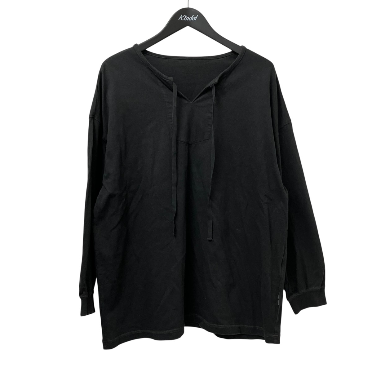 【中古】 nest Robe　 25AW 天竺スキッパープルオーバー ロングスリーブTシャツ 01253-1146 ダークグレー サイズ：F 【090426】（ネストローブ）