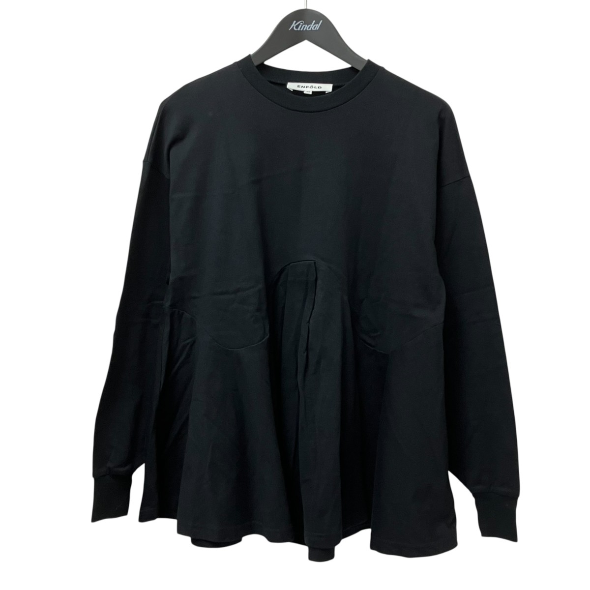 【中古】 ENFOLD　 ペプラムカットソー 300GA580-1990 VOLUME-FLARE PULLOVER ブラック サイズ：38 【090426】（エンフォルド）