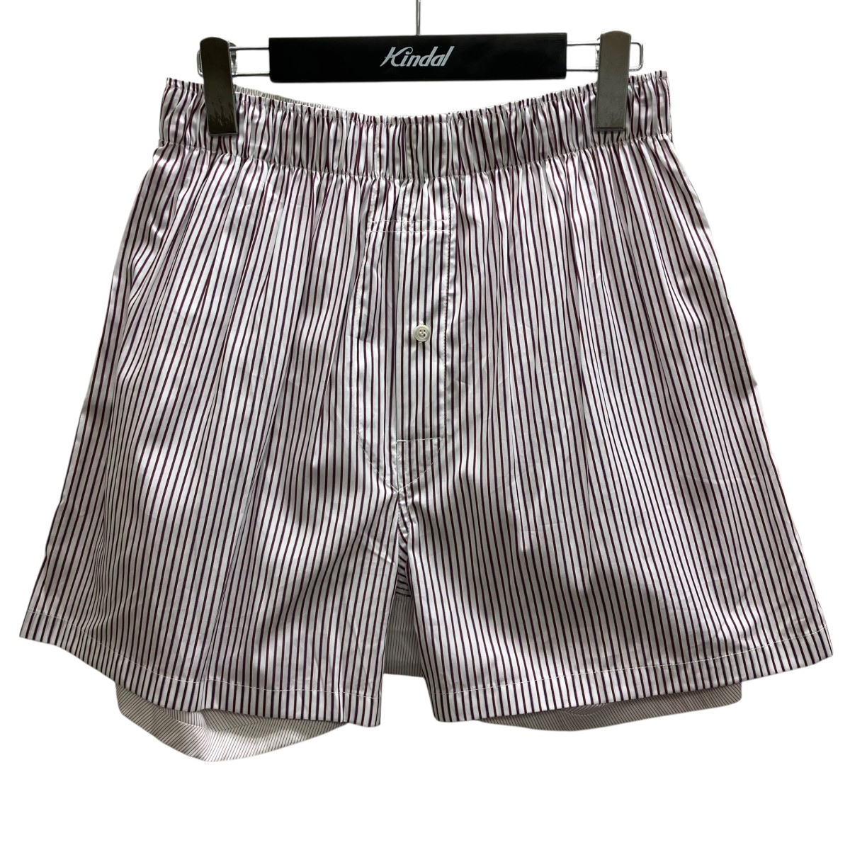 【中古】Maison Margiela ストライプショートパンツ さくら色×白いこと 大きさ：XS 【090426】（メゾンマルジェラ）