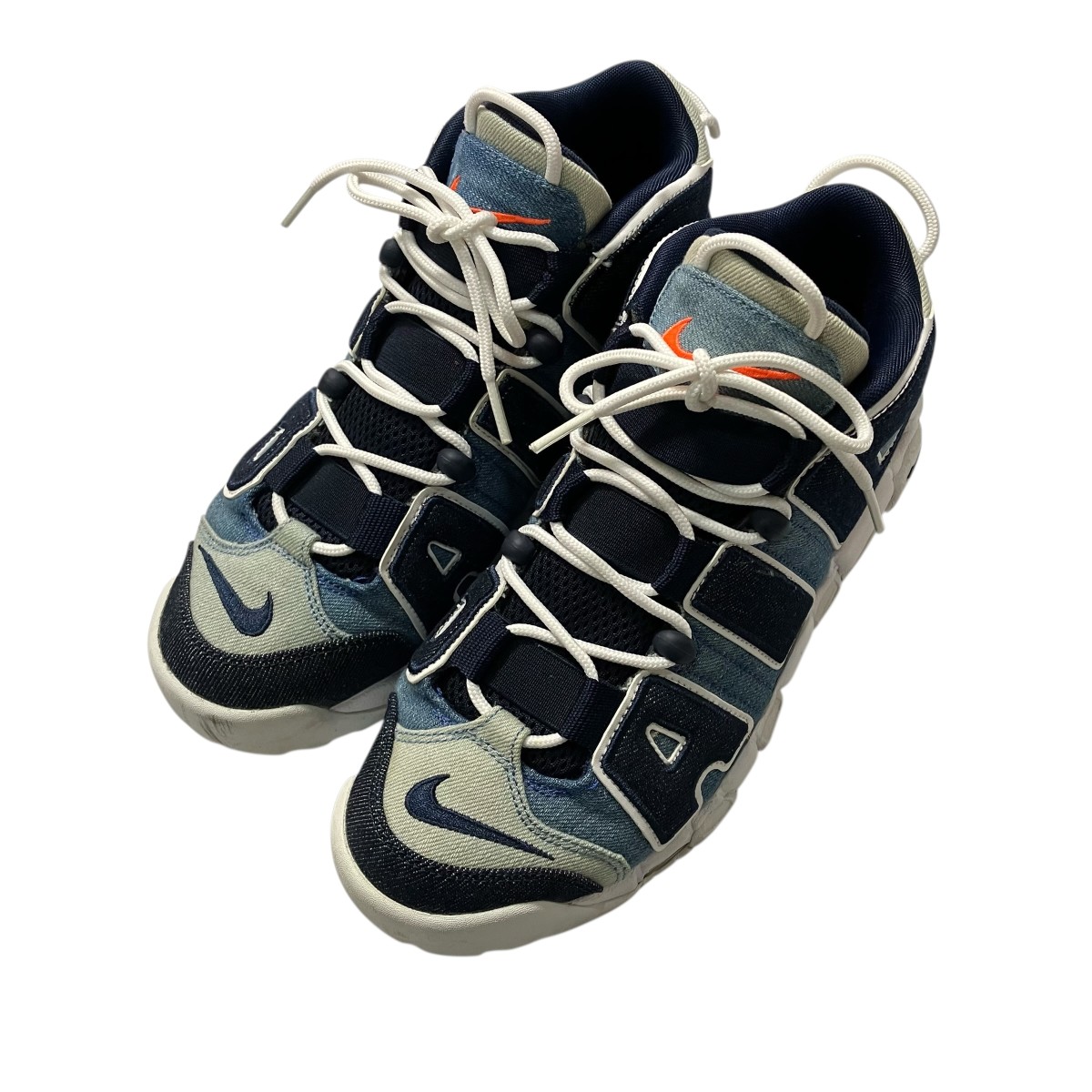 【中古】 NIKE　 Air More Uptempo Denim ハイカットスニーカー CJ6125 100 ホワイト×ブルー サイズ：26.5cm 【090426】（ナイキ）
