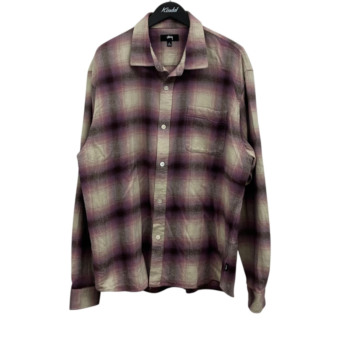 【中古】 stussy　 ネルシャツ パープル サイズ：L 【090426】（ステューシー）