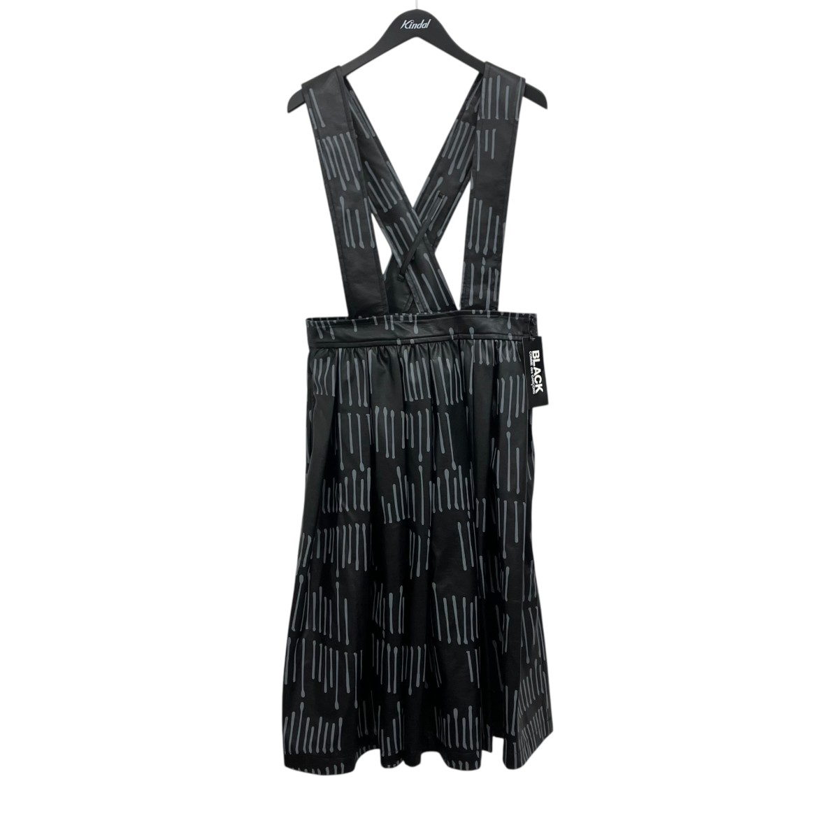 【中古】 BLACK COMME des GARCONS　 フェイクレザー吊りスカート ブラック サイズ：S 【090426】（ブラックコムデギャルソン）