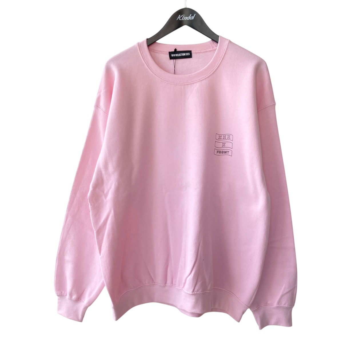 【中古】 GOD SELECTION XXX×FRAGMENT　 スウェットトレーナー ピンク サイズ：L 【100426】（ゴッドセレクショントリプルエックス）
