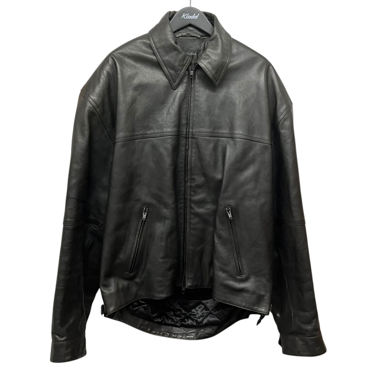 【中古】BALENCIAGA コクーン 蹴りつける ジップ なめし革上衣 うす暗い赤銅色 大きさ：S 【090426】（バレンシアガ）