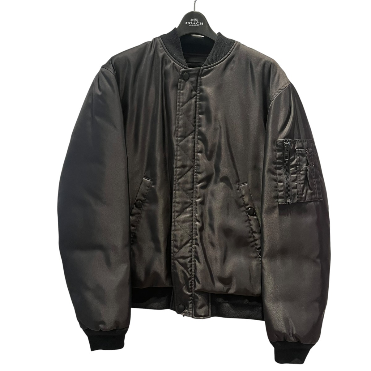 【中古】COACH ダウンフライトジャケット MA-1上衣 86063 黒いこと 大きさ：M 【090426】（コーチ職）