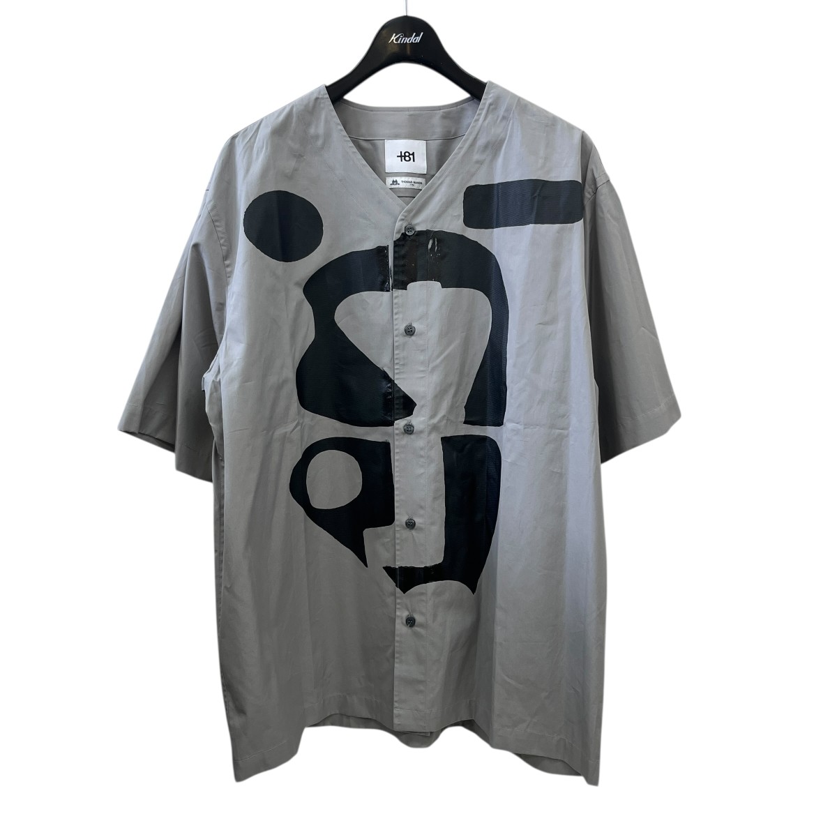 【中古】+81 ベースボールシャツ 81-S-SH04 グレー サイズ：46 【100426】（プラス エイティ ワン）