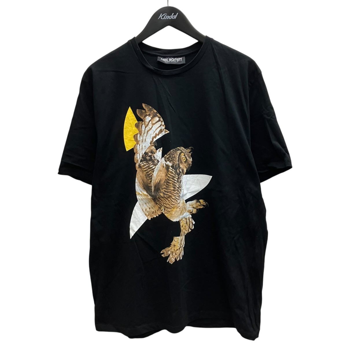 【中古】 NEIL BARRETT　 プリントTシャツ ブラック サイズ：L 【100426】（ニールバレット）