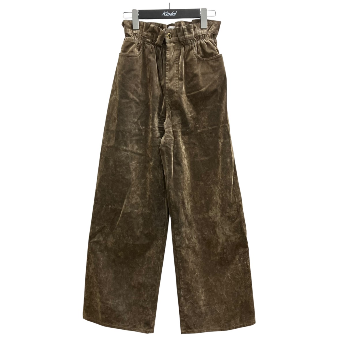 【中古】MIU MIU Washed Flocked Chambray Pants 赤銅色 大きさ：40 【100426】（ミュウミュウ）
