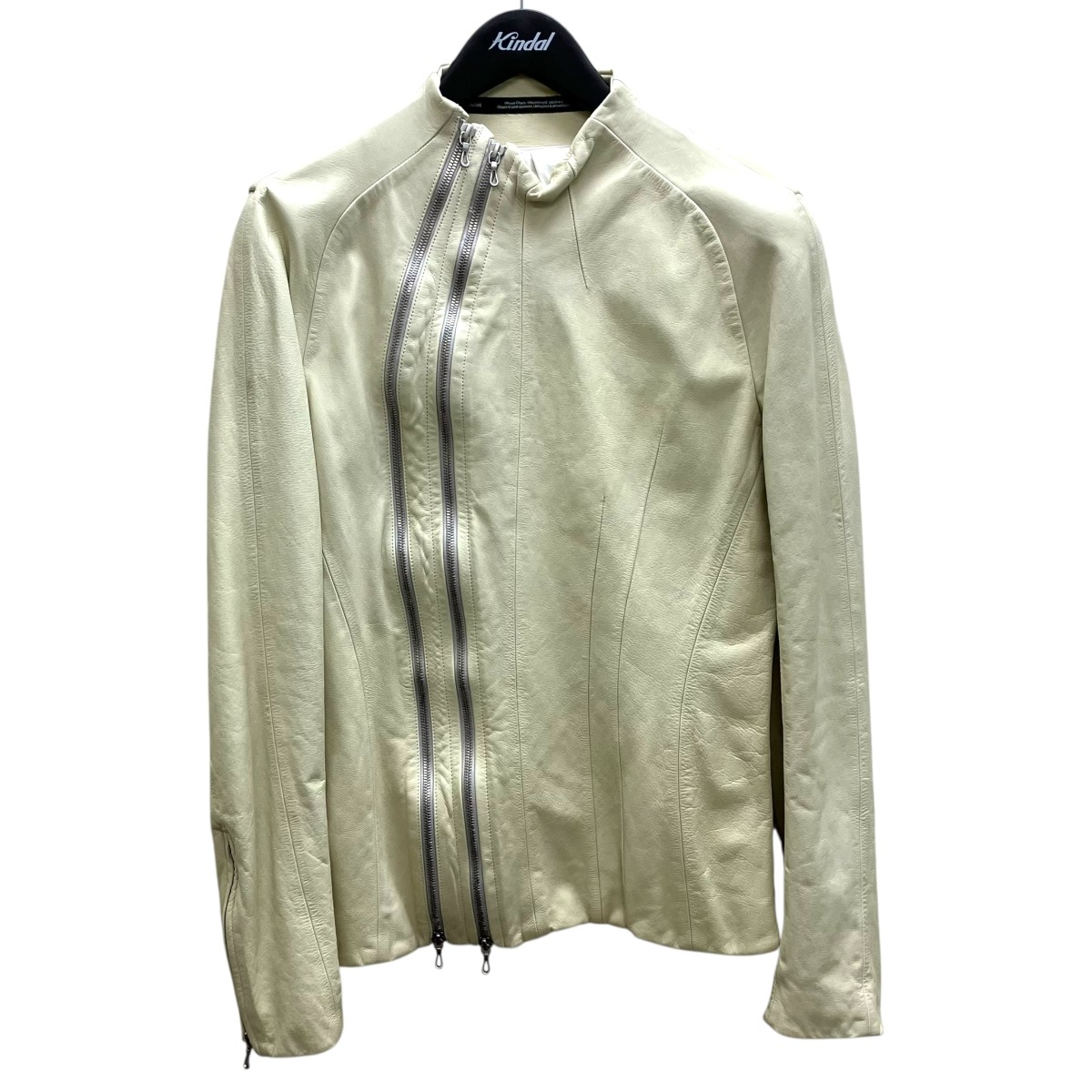 【中古】 JULIUS　 Double Zip Leather Jacket レザージャケット アイボリー サイズ：2 【100426】（ユリウス）