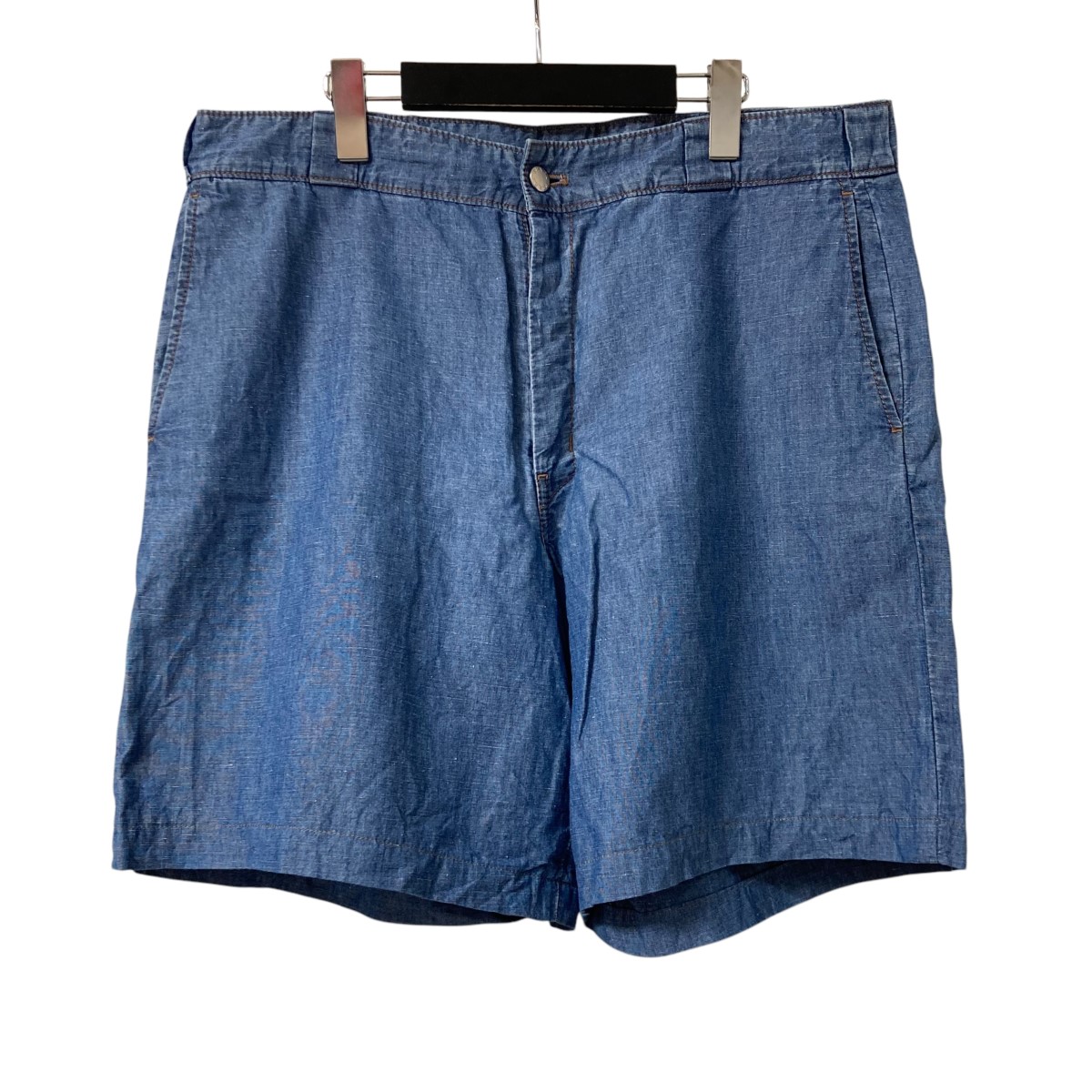 【中古】 PRADA　 21AW Triangle Logo Plate Denim Bermuda Shorts トライアングルロゴプレートデニムバミューダショートパンツ GEP338 S212 インディゴ サイズ：52 【100426】（プラダ）