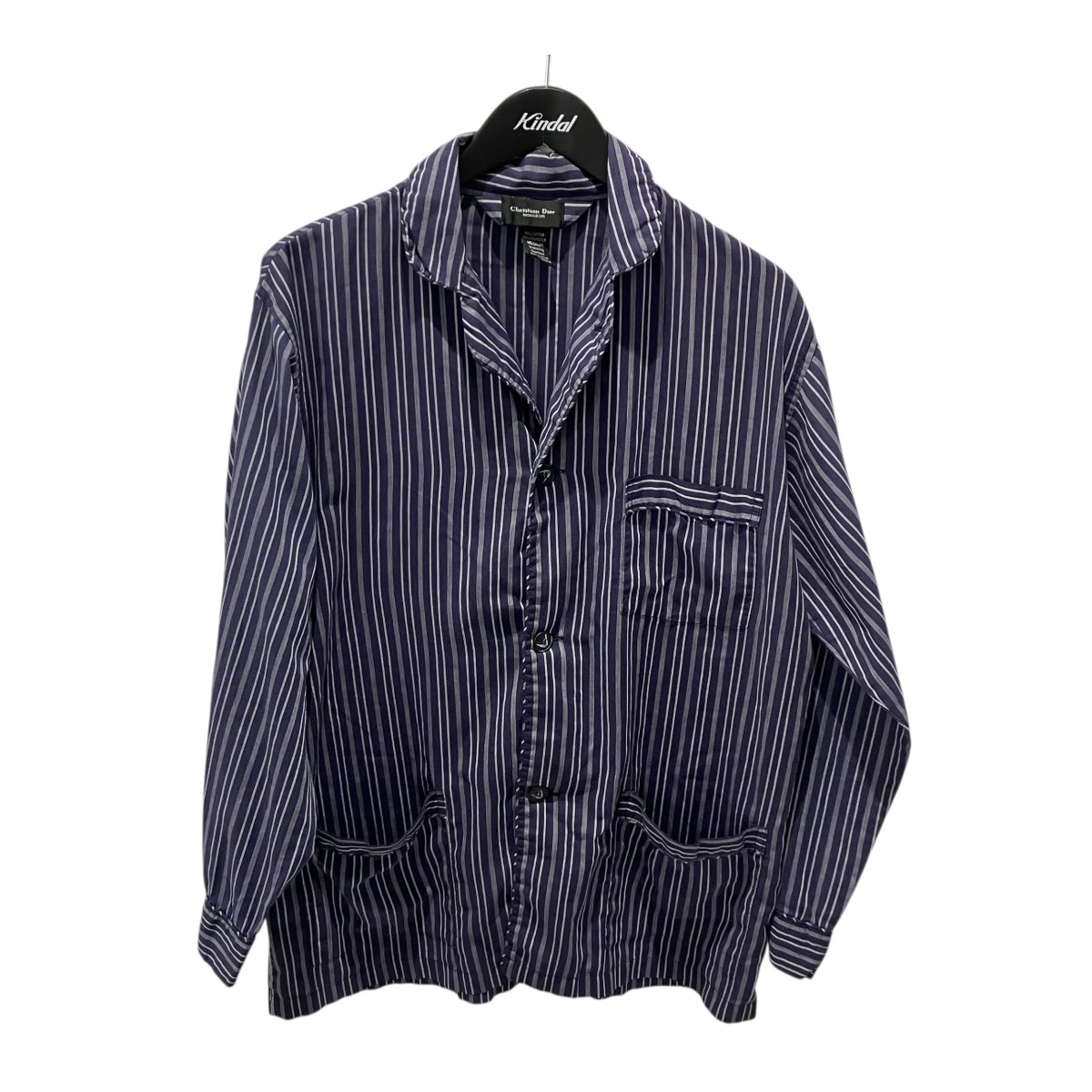 【中古】 Christian Dior MONSIEUR　 パジャマシャツ ストライプ 長袖シャツ パープル サイズ：M 【100426】（クリスチャンディオールムッシュ）