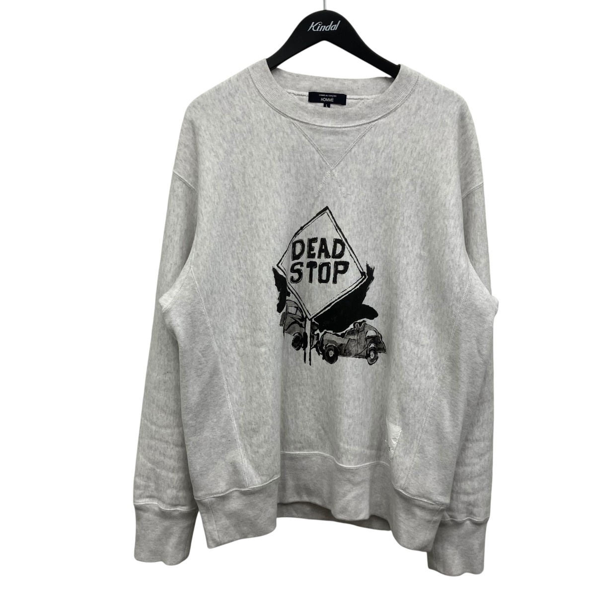 【中古】 COMME des GARCONS HOMME クルーネックスウェット グレー サイズ:L 【100426】(コムデギャルソンオム)