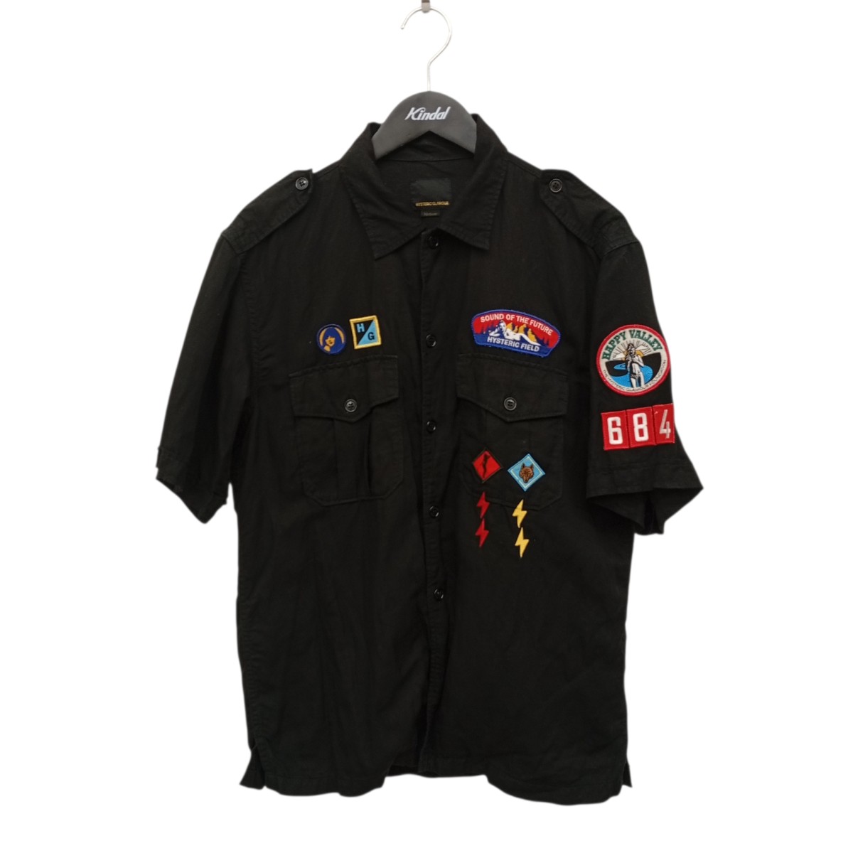 【中古】 Hysteric Glamour　 ショートスリーブ シャツ 02202AH05 ブラック サイズ：M 【100426】（ヒステリックグラマー）