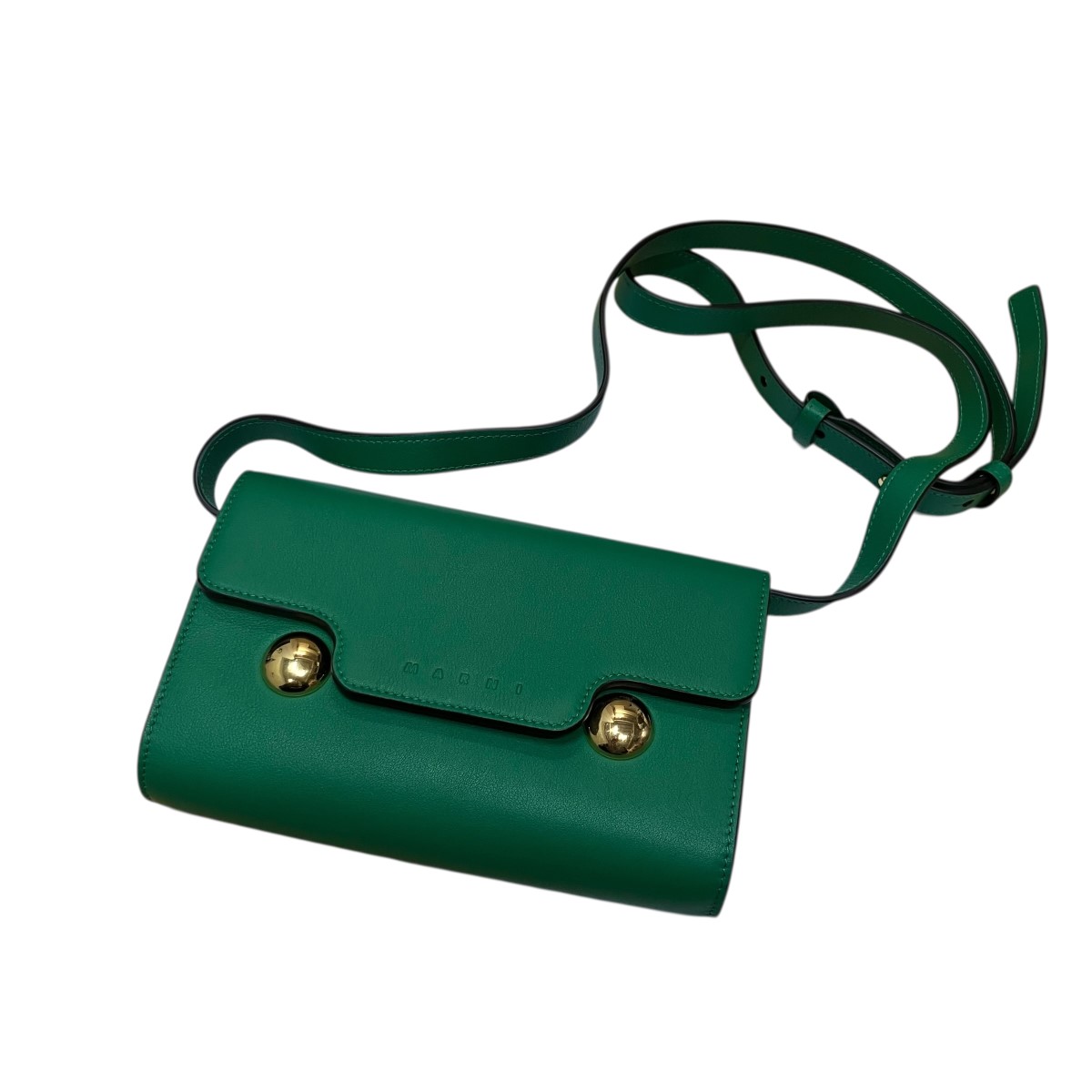 【中古】 MARNI　 レザーショルダーバッグ グリーン サイズ：- 【100426】（マルニ）