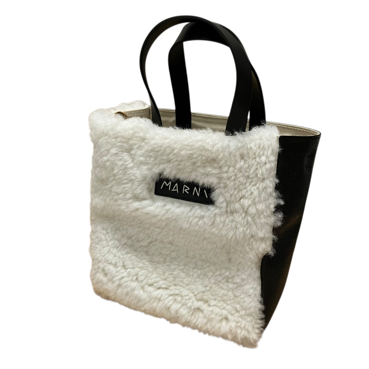 【中古】 MARNI　 ミュゼオソフトムートンミニバッグ アイボリー×ブラック サイズ：- 【100426】（マルニ）