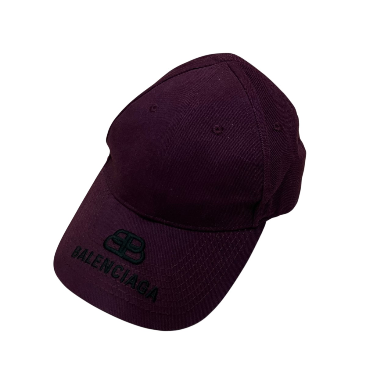 【中古】 BALENCIAGA　 ロゴキャップ バーガンディー サイズ：L 【100426】（バレンシアガ）