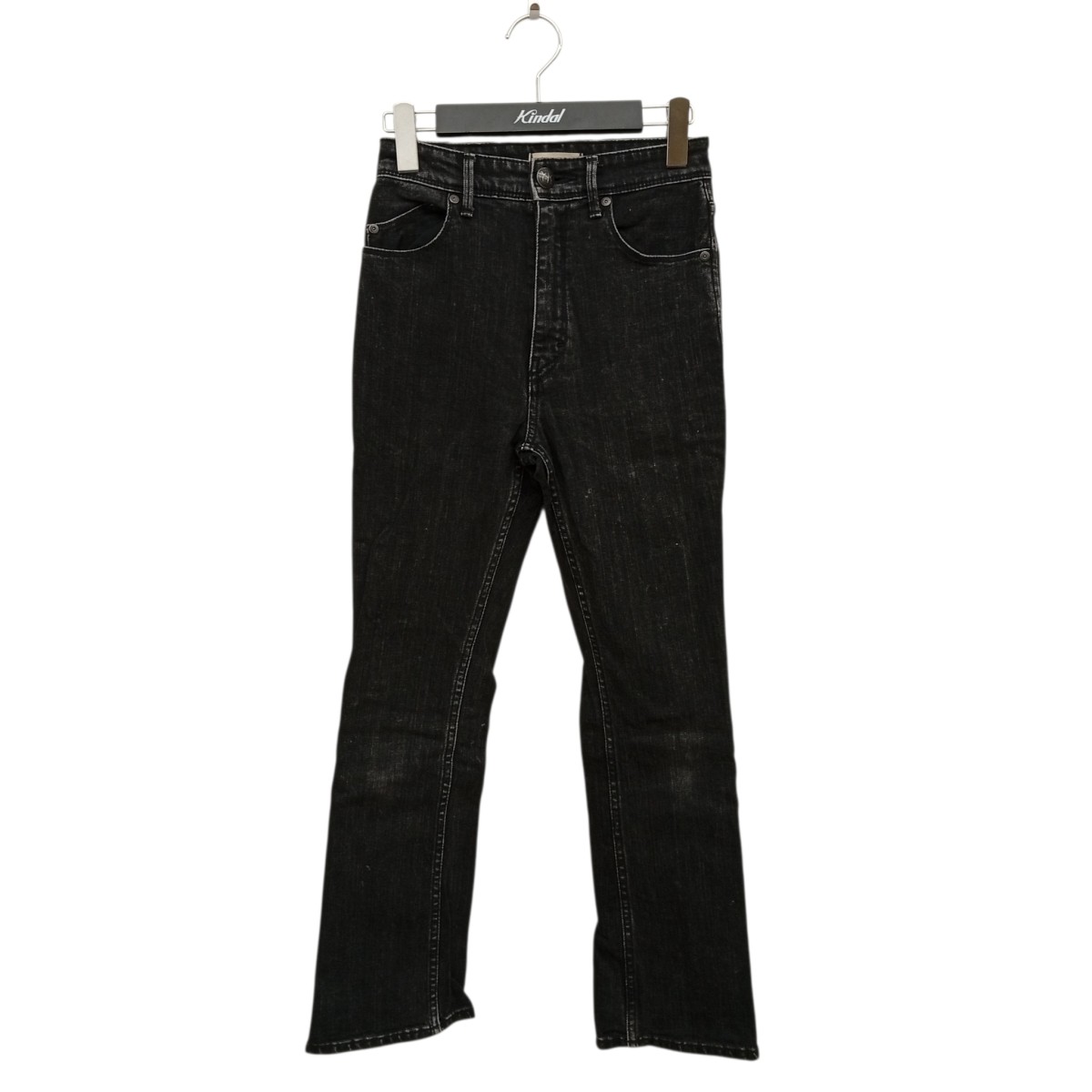 【中古】 YANUK　 金子綾×YANUK スリムフレア デニムパンツ 57123506 ブラック サイズ：23 【100426】（ヤヌーク）
