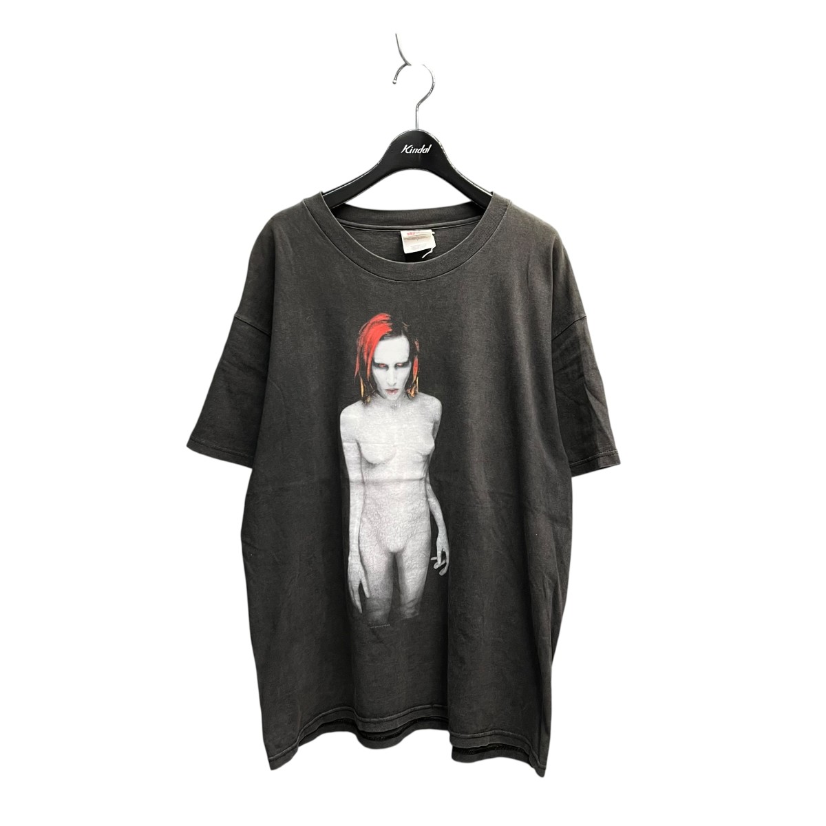 【中古】Hanes 1998年製 MARILYN MANSON 半袖カットソー 黒いこと 大きさ：L 【100426】（ヘインズ）