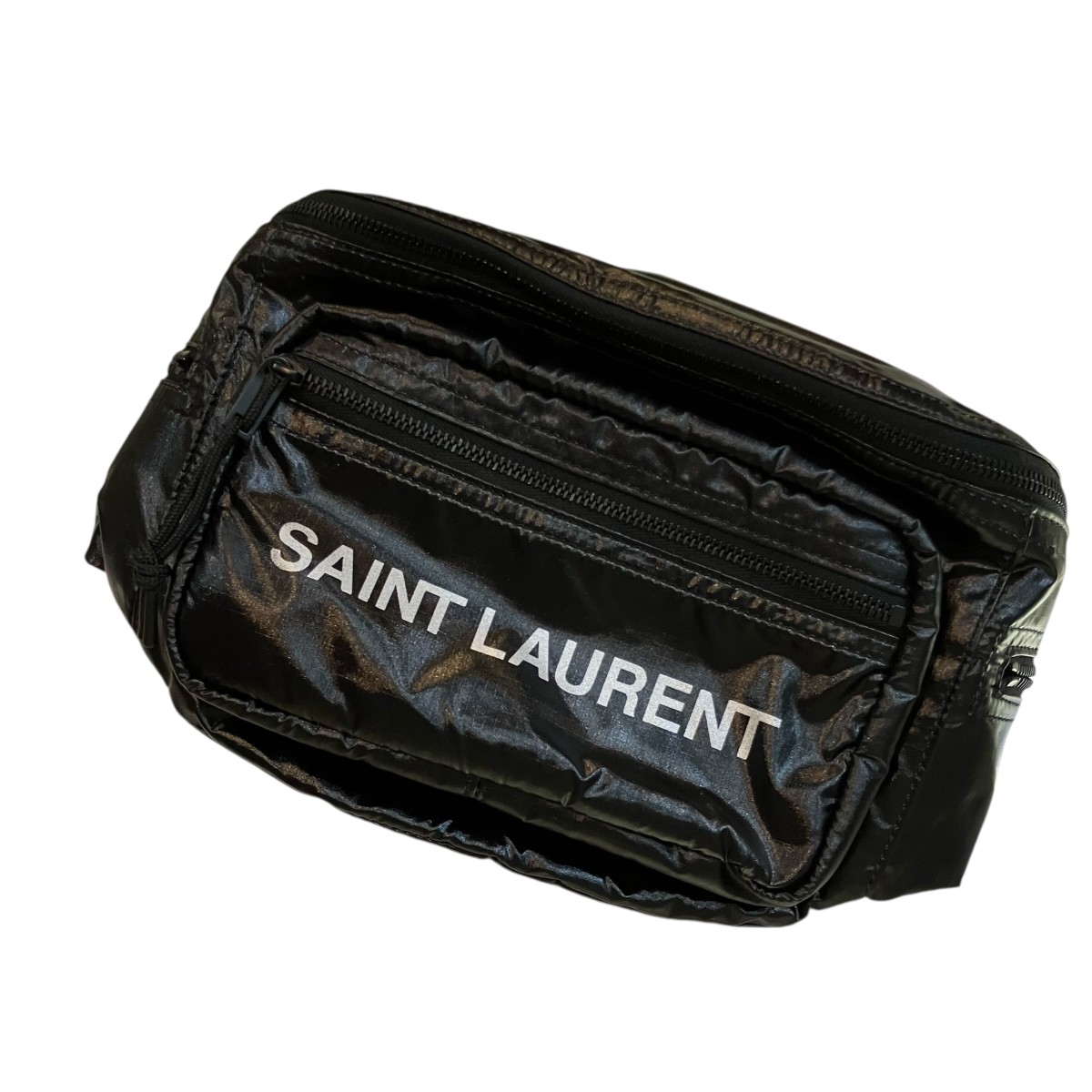 【中古】Saint Laurent Paris 「ヌックス」 ロゴウエストバッグ 581375 黒いこと 【110426】（サンローランパリ）