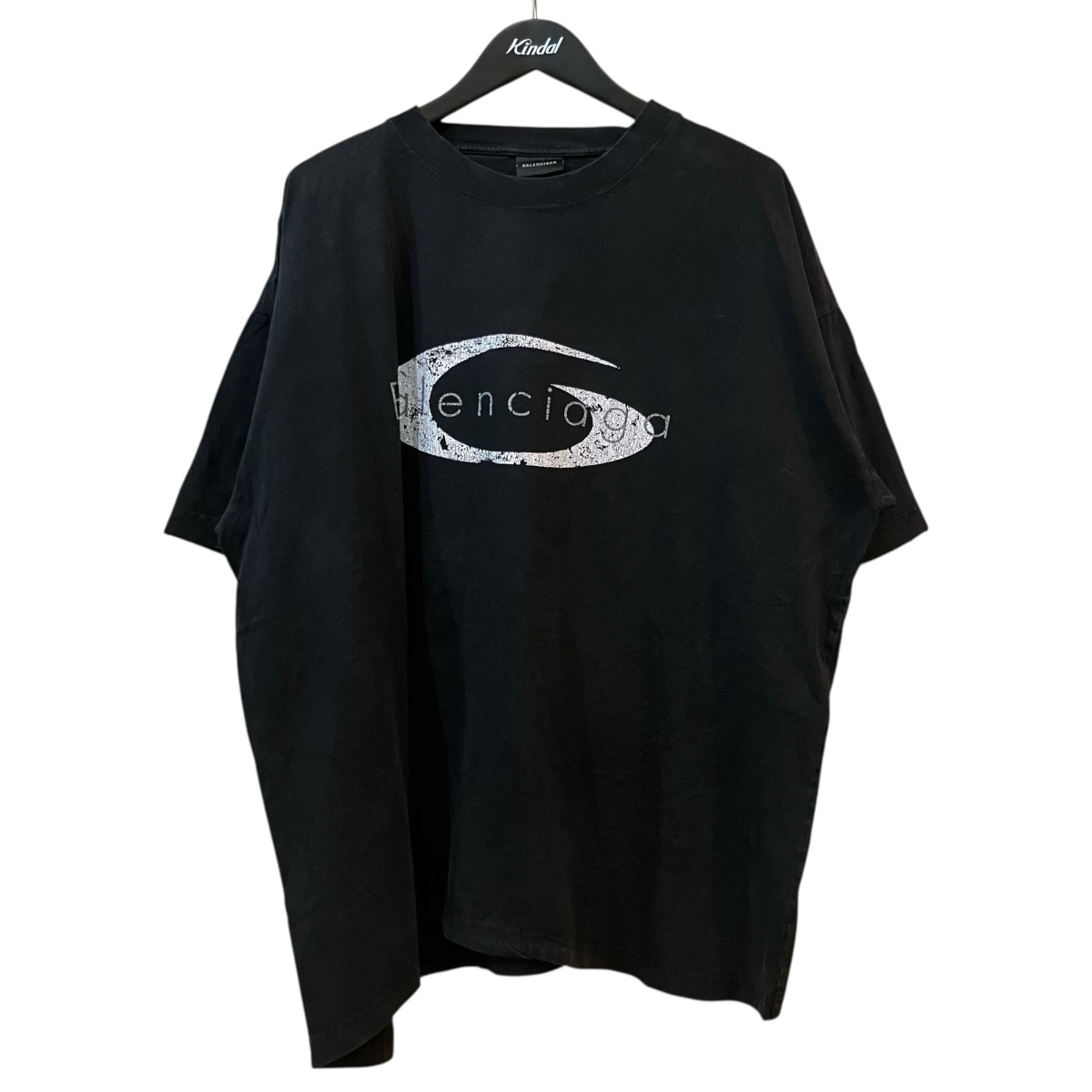 【中古】 BALENCIAGA　 ヴィンテージ加工プリントTシャツ 826346 ブラック サイズ：XL 【110426】（バレンシアガ）