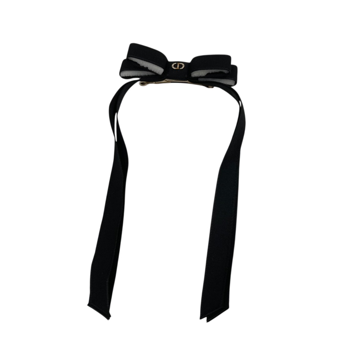 【中古】 Christian Dior　 リボンバレッタ 45DTC952E132 ブラック 【110426】（クリスチャンディオール）