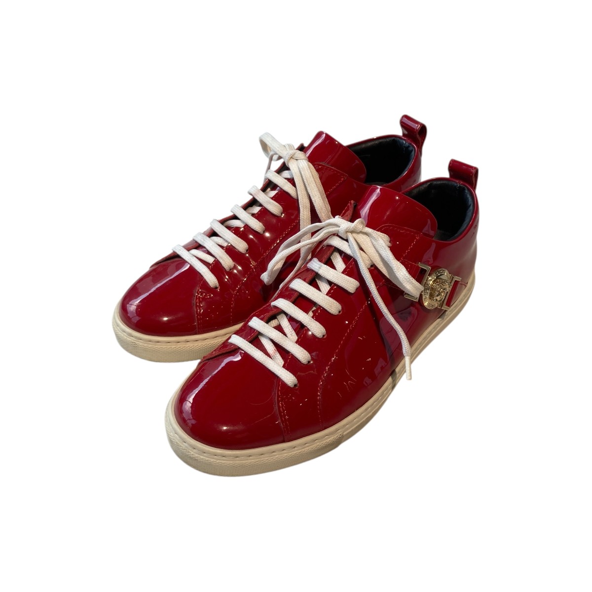 【中古】 VERSACE　 メヂューサ ローカットスニーカー レッド サイズ：36 【110426】（ヴェルサーチ）
