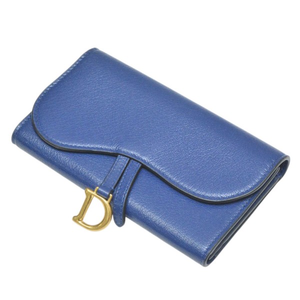 【中古】Christian Dior サドルロングウォレット ロングウォレット 長紙入れ 46-MA-0282 米国海軍 【100426】（ディオール）