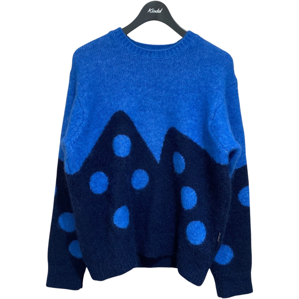 【中古】 stussy　 モヘヤ混ニット DICE FUZZY CREW 117208 ブルー サイズ：M 【100426】（ステューシー）