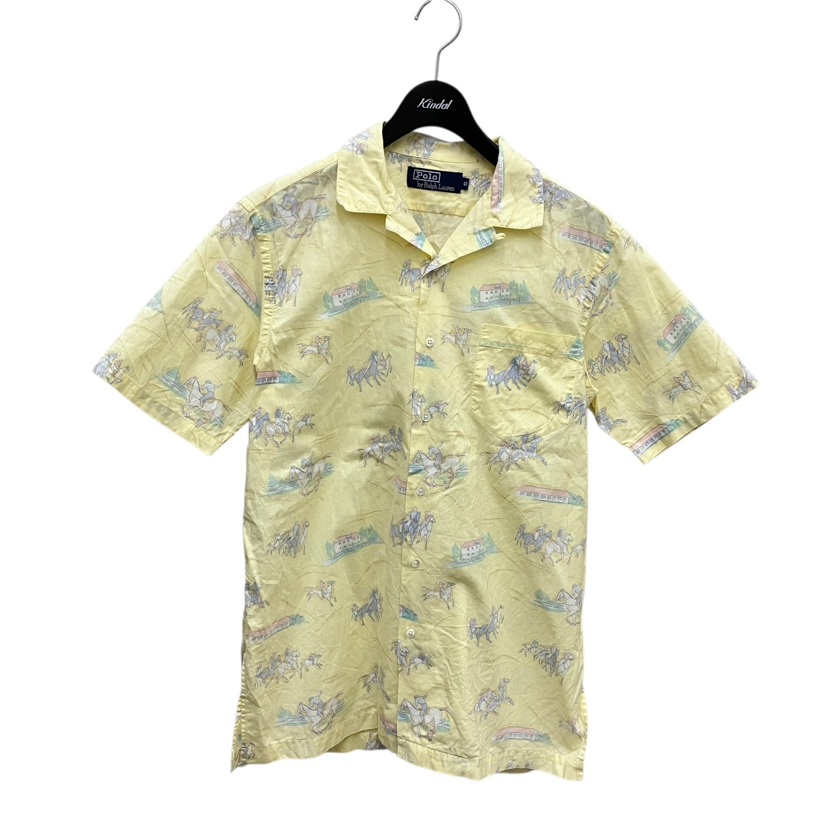 【中古】POLO RALPH LAUREN Polo柄 オープンカラーシャツ イエロー サイズ：S 【110426】（ポロラルフローレン）
