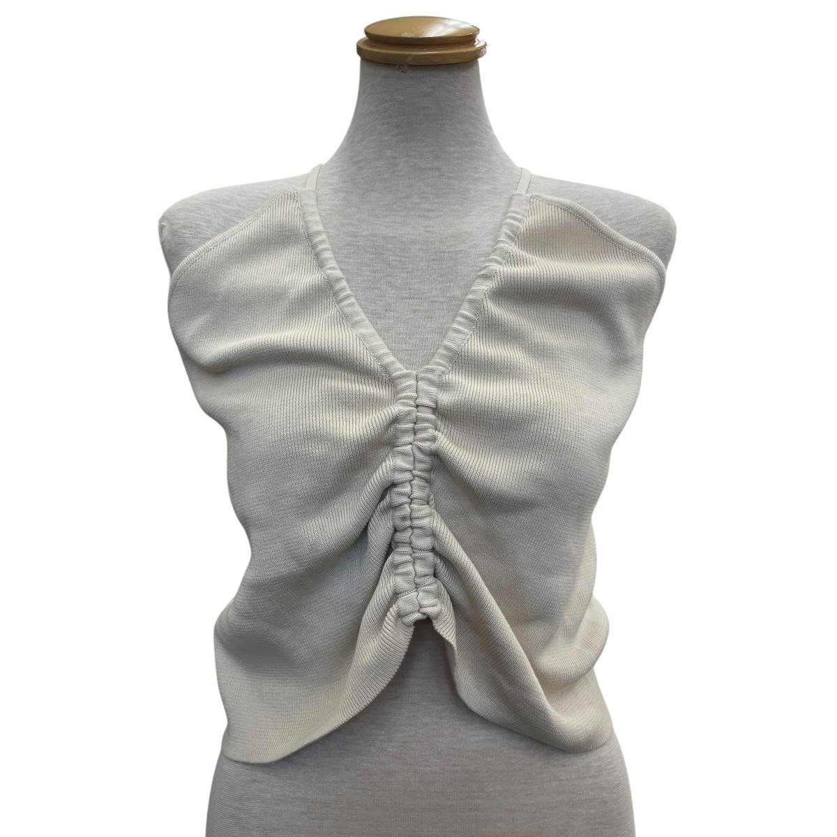 【中古】 Uhr　 Drawstring camisole Knit キャミソールニット 24SSUhr-KT387 アイボリー サイズ：FREE 【110426】（ウーア）