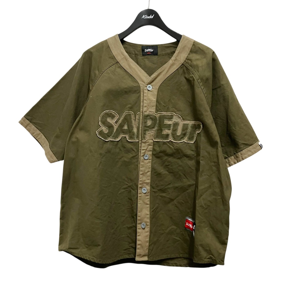 【中古】 SAPEur　 OD Duck Shooting Shirt Baseball ベースボールシャツ オリーブ サイズ：S 【110426】（サプール）