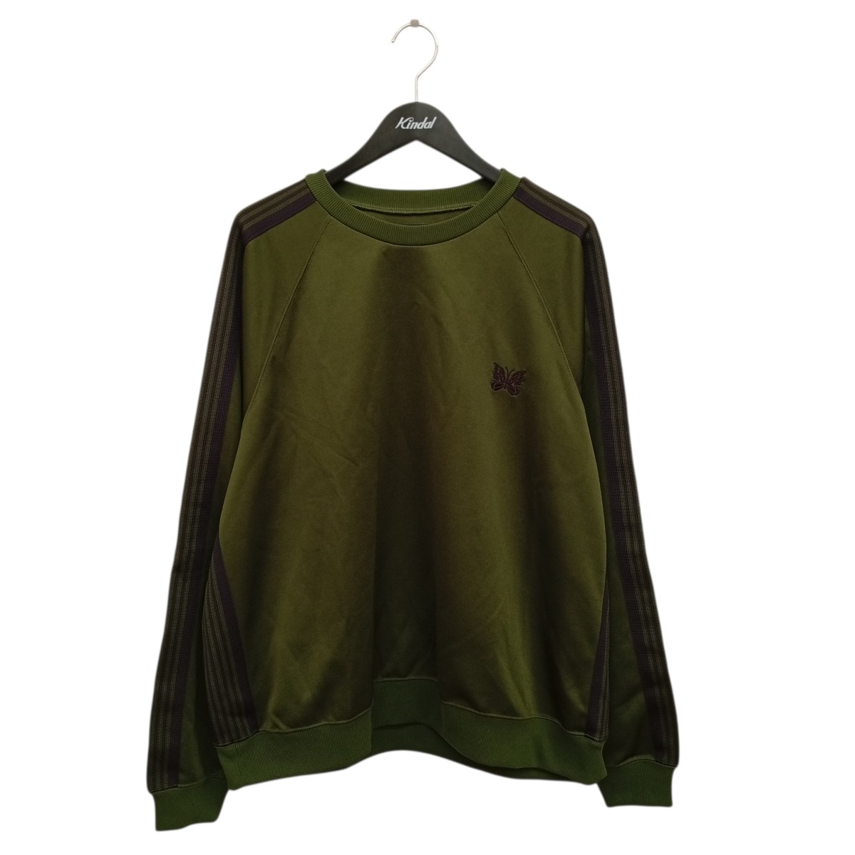【中古】 Needles　 TRACK CREW NECK SHIRT - POLY SMOOTH ジャージトップス OT227 オリーブ サイズ：L 【110426】（ニードルズ）
